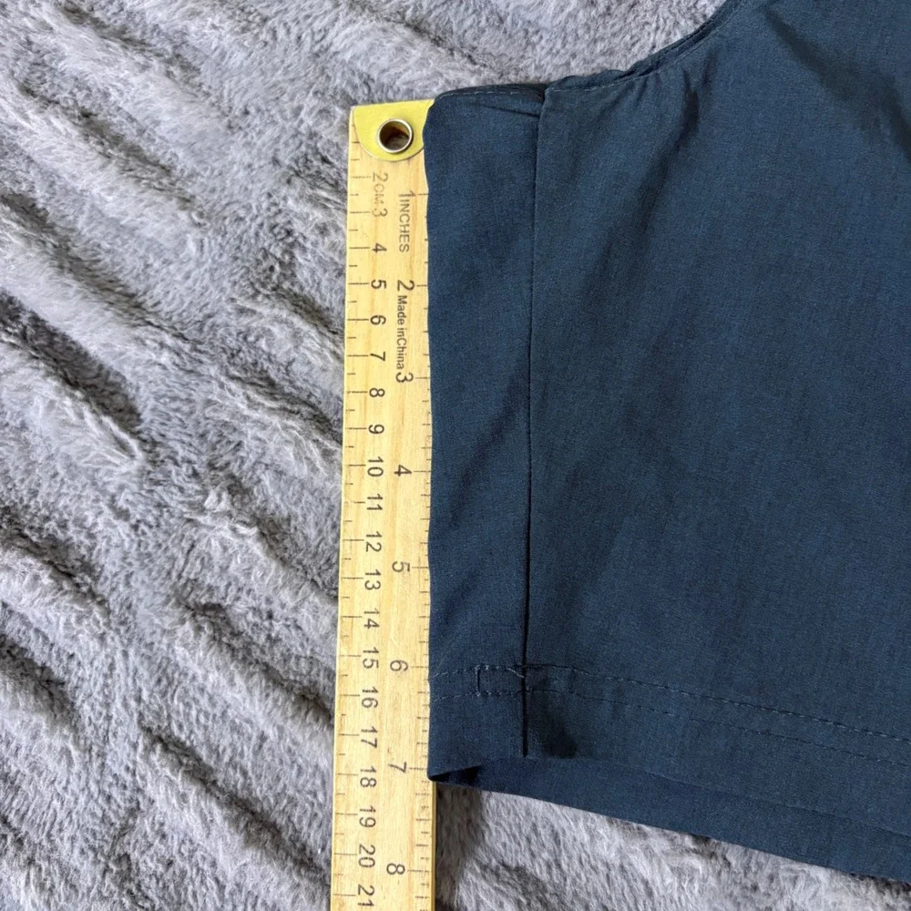 LEG3ND Mens Athletic Shorts Teal Blue Gray Trim Pockets FA50191 Size S